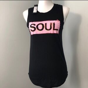 Soul Cycle Highlight Skull Black Tank With Pink Logo Size X Small
